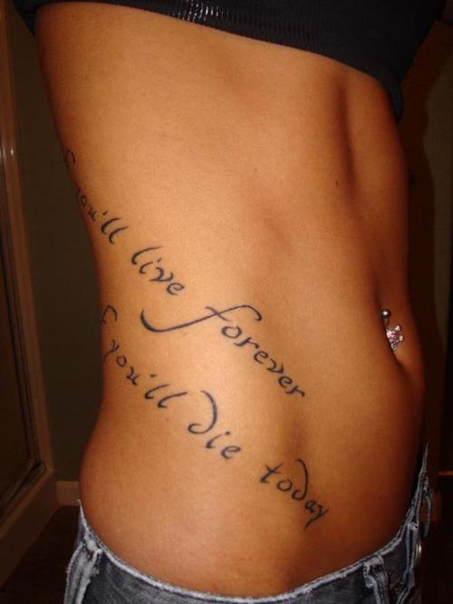 Letter Tattoo. “Dream as if you'll live forever Live as if you'll die today”