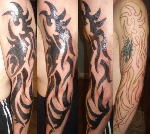 tree tattoo sleeve. Tribal Sleeve Tattoos