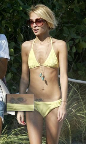Nicole Richie has around 8 to 10 tattoos but no confirmed.