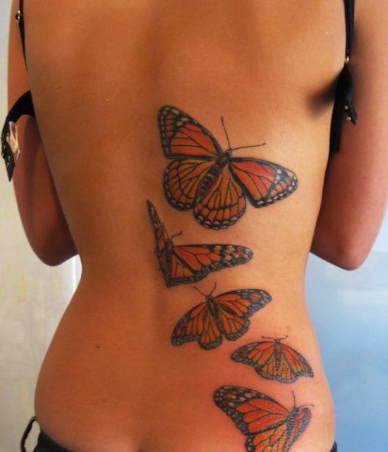 Flower tattoo design on side body, Lily tattoos design