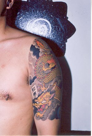 chinese dragon tattoo sleeve. Chinese dragon with dark