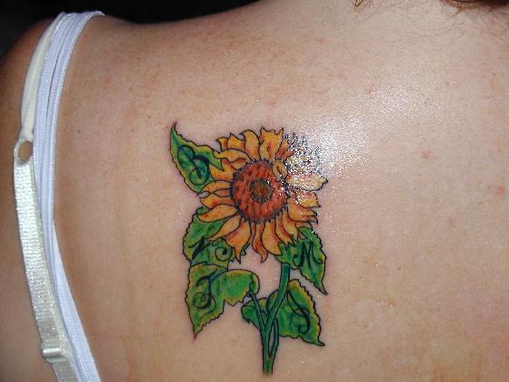 sunflower tattoos on foot. quality sunflower tattoo